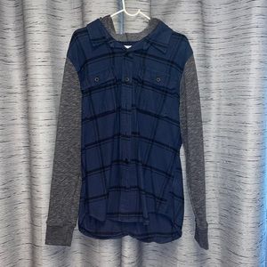 Men’s Hollister Blue Plaid Hoodie